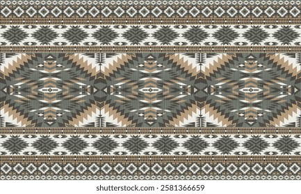 American tribal ethnic native pattern.Traditional Navajo,Aztec,Apache,Southwest and Mexican style fabric pattern.Abstract vector motif pattern.For fabric,clothing,blanket,carpet,woven,wrap,decoration.