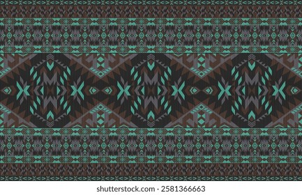 American tribal ethnic native pattern.Traditional Navajo,Aztec,Apache,Southwest and Mexican style fabric pattern.Abstract vector motif pattern.For fabric,clothing,blanket,carpet,woven,wrap,decoration.