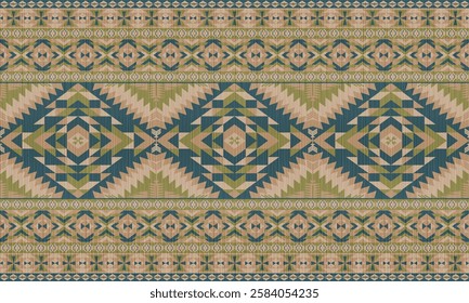 American tribal ethnic native pattern.Traditional Navajo,Aztec,Apache,Southwest and Mexican style fabric pattern.Abstract vector motif pattern.For fabric,clothing,blanket,carpet,woven,wrap,decoration.