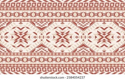 American tribal ethnic native pattern.Traditional Navajo,Aztec,Apache,Southwest and Mexican style fabric pattern.Abstract vector motif pattern.For fabric,clothing,blanket,carpet,woven,wrap,decoration.