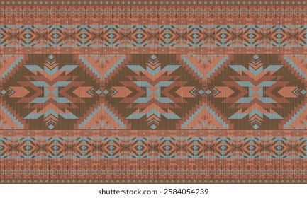 American tribal ethnic native pattern.Traditional Navajo,Aztec,Apache,Southwest and Mexican style fabric pattern.Abstract vector motif pattern.For fabric,clothing,blanket,carpet,woven,wrap,decoration.