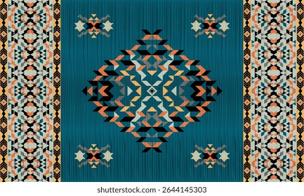 Padrão nativo étnico americano.Tradicional Navajo,Asteca,Apache,Sudoeste e estilo mexicano padrão de tecido.Motivo vetorial abstrato pattern.For tecido,roupas,cobertor,tapete,tecido,envoltório,decoração.