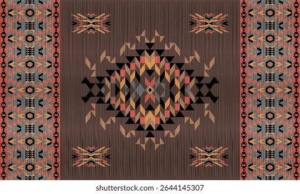 Padrão nativo étnico americano.Tradicional Navajo,Asteca,Apache,Sudoeste e estilo mexicano padrão de tecido.Motivo vetorial abstrato pattern.For tecido,roupas,cobertor,tapete,tecido,envoltório,decoração.