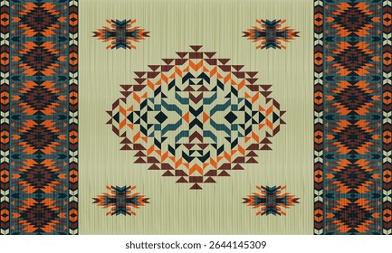 Padrão nativo étnico americano.Tradicional Navajo,Asteca,Apache,Sudoeste e estilo mexicano padrão de tecido.Motivo vetorial abstrato pattern.For tecido,roupas,cobertor,tapete,tecido,envoltório,decoração.