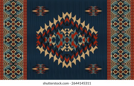American tribal ethnic native pattern.Traditional Navajo,Aztec,Apache,Southwest and Mexican style fabric pattern.Abstract vector motif pattern.For fabric,clothing,blanket,carpet,woven,wrap,decoration.