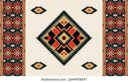 Padrão nativo étnico americano.Tradicional Navajo,Asteca,Apache,Sudoeste e estilo mexicano padrão de tecido.Motivo vetorial abstrato pattern.For tecido,roupas,cobertor,tapete,tecido,envoltório,decoração.