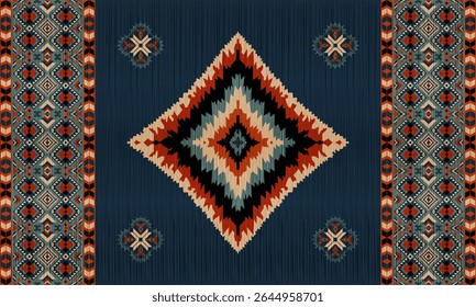 Padrão nativo étnico americano.Tradicional Navajo,Asteca,Apache,Sudoeste e estilo mexicano padrão de tecido.Motivo vetorial abstrato pattern.For tecido,roupas,cobertor,tapete,tecido,envoltório,decoração.