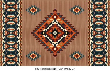 Padrão nativo étnico americano.Tradicional Navajo,Asteca,Apache,Sudoeste e estilo mexicano padrão de tecido.Motivo vetorial abstrato pattern.For tecido,roupas,cobertor,tapete,tecido,envoltório,decoração.