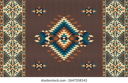 Padrão nativo étnico americano.Tradicional Navajo,Asteca,Apache,Sudoeste e estilo mexicano padrão de tecido.Motivo vetorial abstrato pattern.For tecido,roupas,cobertor,tapete,tecido,envoltório,decoração.