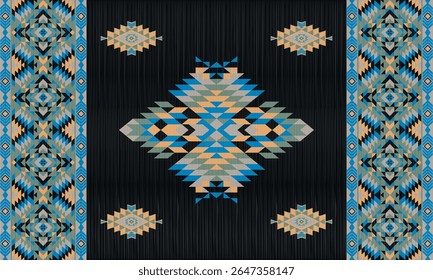Padrão nativo étnico americano.Tradicional Navajo,Asteca,Apache,Sudoeste e estilo mexicano padrão de tecido.Motivo vetorial abstrato pattern.For tecido,roupas,cobertor,tapete,tecido,envoltório,decoração.
