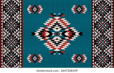 Padrão nativo étnico americano.Tradicional Navajo,Asteca,Apache,Sudoeste e estilo mexicano padrão de tecido.Motivo vetorial abstrato pattern.For tecido,roupas,cobertor,tapete,tecido,envoltório,decoração.