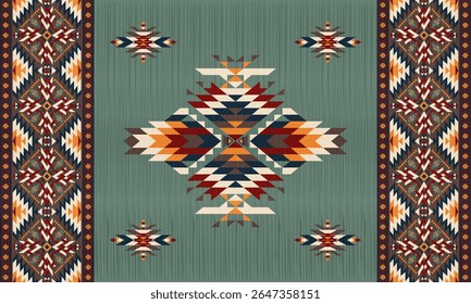 Padrão nativo étnico americano.Tradicional Navajo,Asteca,Apache,Sudoeste e estilo mexicano padrão de tecido.Motivo vetorial abstrato pattern.For tecido,roupas,cobertor,tapete,tecido,envoltório,decoração.