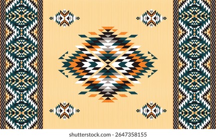 Padrão nativo étnico americano.Tradicional Navajo,Asteca,Apache,Sudoeste e estilo mexicano padrão de tecido.Motivo vetorial abstrato pattern.For tecido,roupas,cobertor,tapete,tecido,envoltório,decoração.