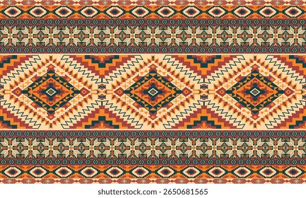 Padrão nativo étnico americano.Tradicional Navajo,Asteca,Apache,Sudoeste e estilo mexicano padrão de tecido.Motivos vetoriais abstratos pattern.For tecido,roupas,cobertor,tapete,tecido,envoltório,decoração