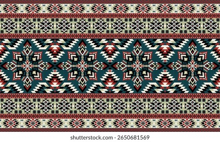 Padrão nativo étnico americano.Tradicional Navajo,Asteca,Apache,Sudoeste e estilo mexicano padrão de tecido.Motivos vetoriais abstratos pattern.For tecido,roupas,cobertor,tapete,tecido,envoltório,decoração