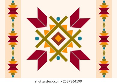 American tribal native pattern.Ethnic traditional Navajo,Aztec,Apache,Southwest vector style.Geometric boho abstract
