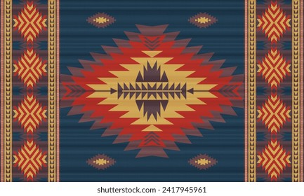 American tribal native seamless pattern.Ethnic traditional Navajo,Aztec,Apache,Southwest vector style.Geometric boho abstract motifs.Fabric,clothing,Mexican blanket,carpet,woven,print,wrap,decoration.