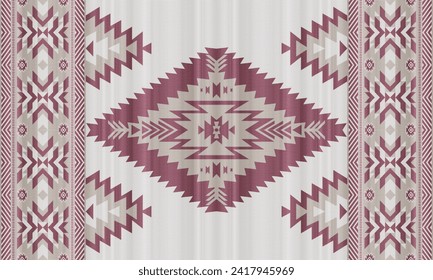 Patrón ininterrumpido tribal americano.Estilo vectorial del suroeste navajo tradicional, azteca, apache. Motivos abstractos geométricos de boho.Tejido, ropa, manta mexicana, alfombra, tejido, papel, envoltura, decoración.