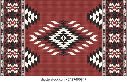 Patrón inconsútil nativo tribal americano.Étnico tradicional navajo,azteca,apache,estilo del vector del suroeste.Motivos abstractos geométricos del boho.Tela,ropa,manta mexicana,alfombra,tejida,impresión,envoltura,decoración.
