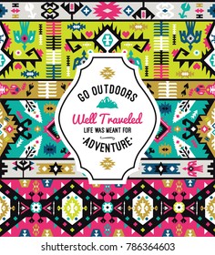 American tribal seamless pattern design