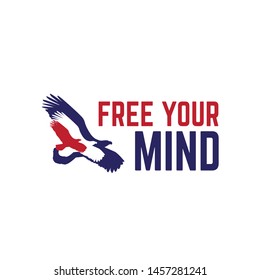 American triple eagle silhouette with text logo design