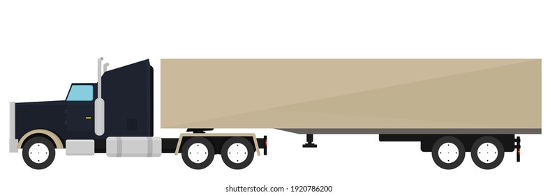 american truck Container  Brown Isolated Vector