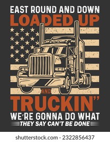 American Truck Driver T-Shirt Design.