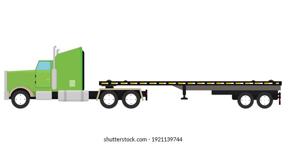 American truck Green empty container Vector