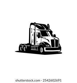 american truck silhouette vector illustration