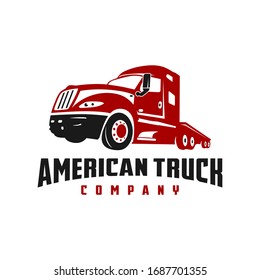 american truck transportation logo design