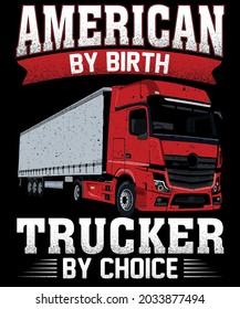American trucker tshirt design truck driver