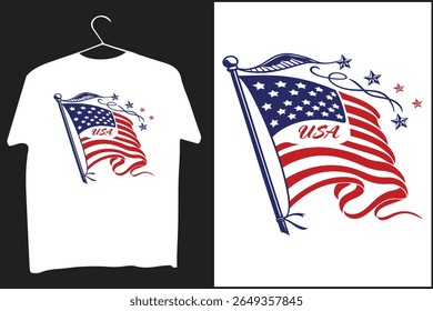 Illustrateur et dessin en t-shirt américain eps10