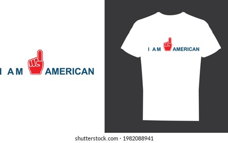 Soy norteamericano de diseño de camisetas Día de la Independencia 4 de julio, diseño de camisetas cool Estados Unidos de América