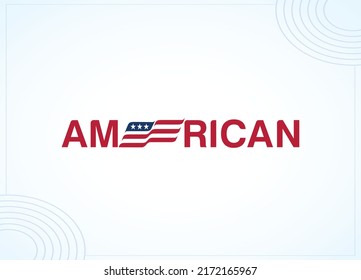 American Typography modern creative premium logo design vector template