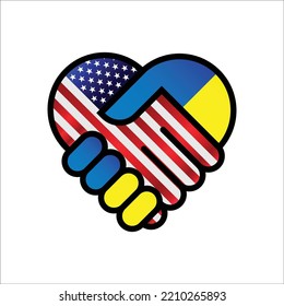 american y Ucrania banderas relaciones Icono de ilustración de Handshake. Uso adecuado para el evento de Ucrania América