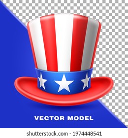Uncle sam hat for the 4th of july usa Royalty Free Vector