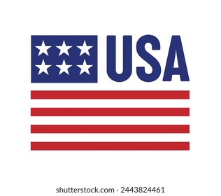 American, united, national, flag, us, icon, state, USA, patriotic, independence, maps, design, vector flat design illustration