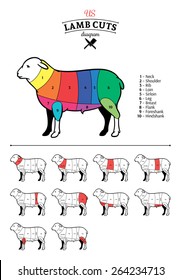 American (US) Lamb Cuts Diagram 