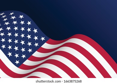 American (USA) flag banner design