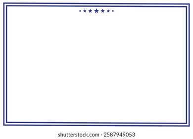 American USA Flag themed border frame design for US document transparent png red blue white