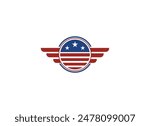 American USA military veteran tribute logo design