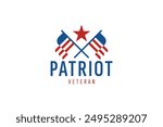 American USA military veteran tribute logo design