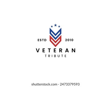 American USA military veteran tribute logo design