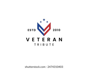 American USA military veteran tribute logo design