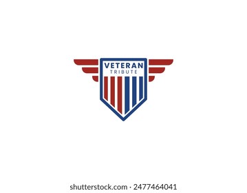 American USA Military Veteran Tribute Logo Design