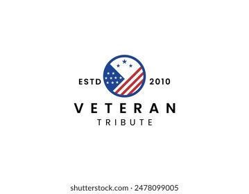 American USA military veteran tribute logo design