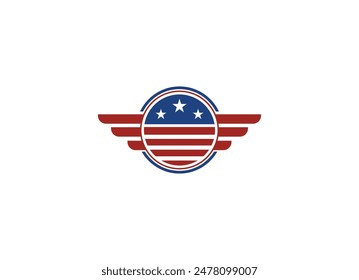 American USA military veteran tribute logo design