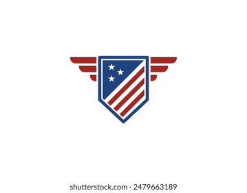 American USA military veteran tribute logo design