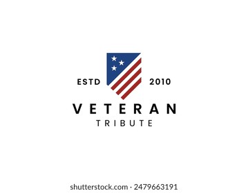 American USA military veteran tribute logo design