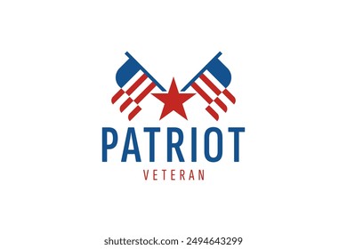 American USA military veteran tribute logo design